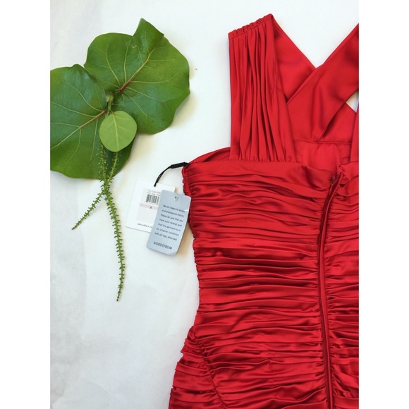 NWT Calvin Klein Nordstrom Ruched Red Cocktail sz6 - Picture 4 of 7